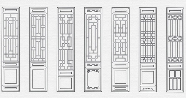 赣榆常用中式仿古花窗图案隔断设计图