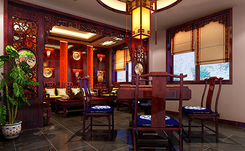 赣榆古典中式风格茶楼包间设计装修效果图